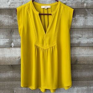 LOFT Mustard Yellow Sleeveless V-Neck Camisole
